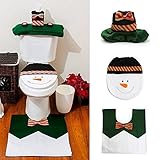 smartcocoクリスマスHappyサンタトイレ便座カバーとラグ浴室設定Decorations Supplies STF-BY0420-2