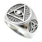 [シルバーワン] シルバー925 プロビデンスの目 リング メンズ E2 [20号] 万物を見通す目 フリーメイソン 指輪