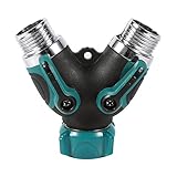 ガーデンホーススプリッター2ウェイヘビーデューティ、NPT 3/4 \"Yホースコネクタアダプターウォーターバルブ