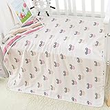 JINALV タオルケット 子供用/ベビー用 6重ガーゼケット 柔らかい肌触り　綿100%　お昼寝ケット ブランケット110×110CM (ミッキー-濃い)