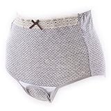 犬印本舗 INUJIRUSHI マタニティ ドット柄産褥ショーツ クロッチオープン 入院準備品 グレー M-L