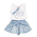 Ochine 女の子　ノースリーブTシャツ+ショートスカート　セットアップ 子供洋服　誕生日　入学式　子供の日　三五七　遊園地　演奏会に (S、1-2歳)