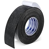 ZOMPAGO 高密度自己粘着EVA片面フォームテープ、ウェザーストリップドアシール、耐候性、防水、厚いフォーム断熱テープ、ウィンドウシールストリップ用1ロール、2.35インチ x 16.4フィート、ブラックスポンジテープ。