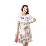 Lecpra (レクプラ) カジュアル 水玉 ドッキング ワンピース マタニティ 授乳服 ( フリーサイズ ) 半袖