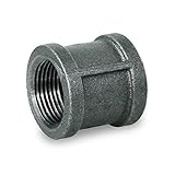 Everflow BMCPL038 3/8" Straight Malleable Iron Coupling With Black Coating And With Banded Ends [並行輸
