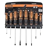 KSEIBI 153640 Slotted and Phillips Screwdriver Set with Storage Rack 8 Piece Organized Screwdriver K