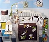 SoHo Monkey Business Baby Crib Nursery Bedding Set 13 pcs included Diaper Bag with Changing Pad & Bo
