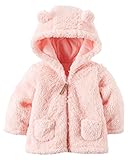 カーターズ carter's 男女兼用モコモコフリース立体3D耳フード付きジャケット (12months(72-78cm), パウダーピンク) [並行輸入品]