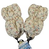 スノーカバー 足カバー 中綿入り フットカバー 雪よけ キッズ ベビー 小花柄 S アイボリー