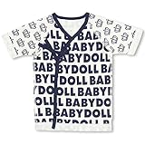 ベビードール ベビー肌着 総柄ロゴ(新生児用/短肌着) 子供服 50-60cm ネイビー