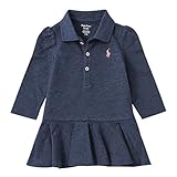 ポロ ラルフローレン キッズ 長袖 無地 ワンピース&ブルマ Cotton polo dress & bloomer 女の子 （サイズ：3m、カラー：Indigo blue heather） Polo