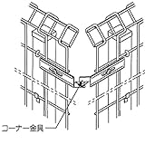 LIXIL 新日軽　メッシュマイアミフェンス8A型　コーナー継手（2個）　600～800用　　【リクシル】　【スチールフェンス　柵】 　ステン