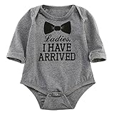 MIOIM® 秋冬 防寒 ベビー服 赤ちゃん 英字 グレー ロンパース ボディスーツ カットソー 長袖 カバーオール 男女兼用