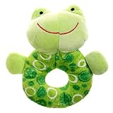 giftshop101 5.5 "動物ソフトPlush Baby Rattle Baby Toy – Green Frog