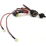 Dongge 20A 12V / 24VDC電源ソケット 防水マリングレードシガレットライターソケット ボート オートバイ 車に適しており 14AWGケーブル1m