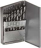 Chicago Latrobe 150ASP Series High-Speed Steel Jobber Length Drill Bit Set with Metal Case, Heavy Du