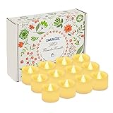 12個LED Flameless Tealight Candles with Decorative Fakeローズ花びら DE141