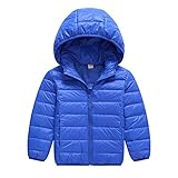 kid1234 Boys軽量ダウンジャケットキッズ冬フード付きコート 110cm ブルー KID1234-GDY73245