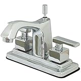 Kingston Brass KS8641QLL Two Handle 4 in. Centerset Lavatory Faucet with Brass Pop-up