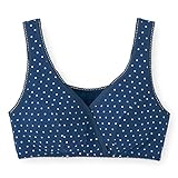 授乳対応選べるクロスオープンハーフトップ　　ネイビー（ドット）　サイズ:マタニティM