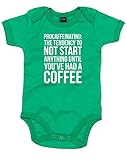 (Procaffienating　コーヒー障害) Procaffienating, プリント　ベビースーツ - グリーン/白 12-18 ヶ月