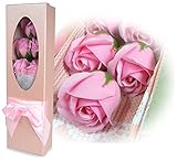 ピンクローズ花ブーケ – 5のセットピンク香りつきroses-母の日のギフトボックス – 記念ギフト – 贈り物for Her – Mom – 妻