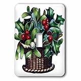3drose LSP _ 165396 _ 1バスケットフルのHolly and Berriesライトスイッチカバー