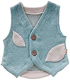 yuga☆小人のベスト ターコイズ 90cm オーガニックコットン100% ベビー 服  男の子 女の子 兼用 トップス 上着 チョッキ 出産祝い プレゼント 綿100%