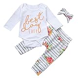 (プタス)Putars ベビー服 子供服 上下セット ロンパース 女の子 長袖 BEST DAY EVER 可愛い 秋 冬 新生児 歩行服 出産お祝い 記念日 プレゼント 0-18ヶ月