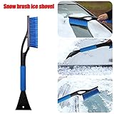  steman-net　雪かき用スコップ　2in1　軽量伸縮性雪シャベル 冬場除雪スコップ　スノーブラシ　除雪ブラシ 箒 雪除去 愛車の雪、霜、結氷などの除去に　ガーデンシャベル　園芸シャベル 高品質