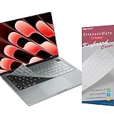 【EU配列専用】 MacBook Air 13.6 / Air 15 / Pro 14 / Pro 16 インチ 用 キーボードカバー 対応 (A3113 A3114 A2918 A2991 A2992 A2941 A2681 A2779 A2442 A2780 A2485) M3 M2 M1 チップ 搭載 フィルム 超薄 高い透明感