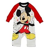 △▼ディズニー【Disney】国内正規品▼△ミッキーあったか裏起毛ラグランスリーブロンパース (70㎝)