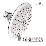 (ウルテリ) Ulteri クローム仕上げ 5インチ シャワーヘッド テフロンテープ付き