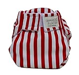 布おむつ本舗/ハンドメイド布おむつカバー/ストライプ（レッド） Lサイズ【日本製 よつばのおむつ(quattro foglie)】/ふんわりインサーツ2枚セット