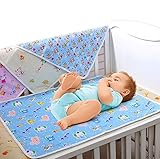 MIXMAX(ミークスマクス) ベビー コットン ウォッシャブル 防水 おねしょシーツ 防水シート ベビーベッド ベビー布団 に最適 (80*110cm, イエロー)