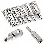 SODIAL 10個3-18ミリメートルダイヤモンドコーティングコア穴は、ガラスの大理石用のドリルビットセットツールを見た