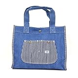 [リー] Lee トートバッグ トート 0420864 オーバーオール ポケット 1 デニム ヒッコリー レッスンバッグ 子供 キッズ 通学 通勤 旅行 (0100 ユーズド)