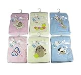 Luxury Soft Fleece Baby Blanket with Elephant Applique 75 x 100cm for Babies from Newborn by First S