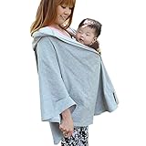 授乳ケープにもなる抱っこ紐パーカー 多機能 マタニティウェア おんぶ紐ケープ 授乳ケープ（mtk707 パールグレー)