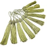 タッセル グリーン（緑） 10本セット 手芸 装飾 ハンドメイド アクセサリー ストラップ フリンジ きらきらぷんぷん丸 TSL-004