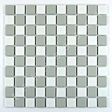 正方形Checkered Tileグレー&ホワイト磁器モザイクShiny Look 1 – 1 / 8 " x 1 – 1 / 8 "