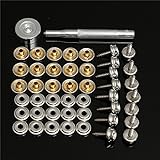ILS - 47 pieces 15mm Metal Canvas Buckle Quick Snap Fastener Buttons Screws Kits