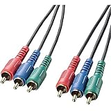 サンワサプライ コンポーネントビデオケーブル 1m 黒 KM-V18-10K2