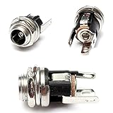 5.5mm x 2.1mm dc power supply metal jack socket with nut and