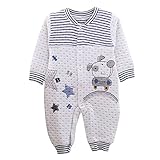 ボディースーツ カバーオール ベビー服 子供用 綿 かわいい 肌触りいい 快適 柔らか 出産祝い ワンちゃん ブルー 59cm