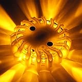 充電式LED 警告灯・黄発光・9パターン発光（マグネット・充電器付）