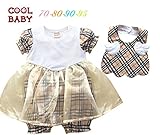 ベビー赤ちゃん　新生児連体服+食事用エプロン カバーオール+食事用エプロン ( 70-80-90-95cm)各サイズ一枚ずつ 【4点】