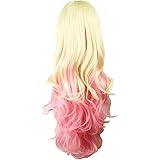 L-Peach 原宿風 ロリータ lolita風 耐熱 波状 ふわふわ カール フルヘアウィッグ 混色かつら コスプレ ハロウィン クリスマス カーニバル パーティーウィッグ仮装 コスチューム ネット付