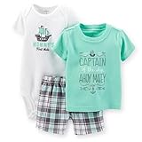 Carter's(カーターズ) ベビー ボーイズ 半袖Tシャツ / ボディスーツ / ハーフパンツ 3点セット (CAPTAIN OF THE SHIP) Baby boys' 3-Piece Set