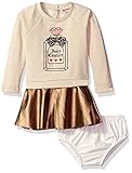 Juicy Couture Baby Girls' Dress with Faux Pleather Skirt Oatmeal 18 Months [並行輸入品]